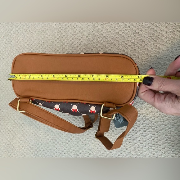 Disney Minnie Mouse Brown & Black Lattice Mini Backpack NWT - Picture 4 of 10